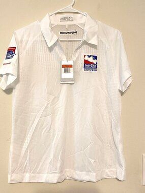 New NWT Womens‎ Nike Golf White IndyCar Indy Lights Polo Shirt Size Large